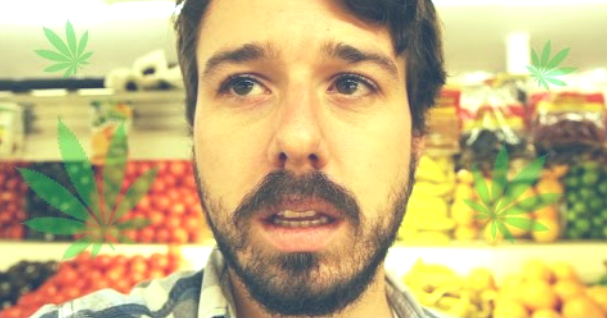 stoner at supermarket